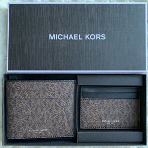 Michael Kors Men's Bifold Wallet & Card Case Set
